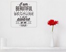 I am Beautiful Quotes Wall  Art Stickers